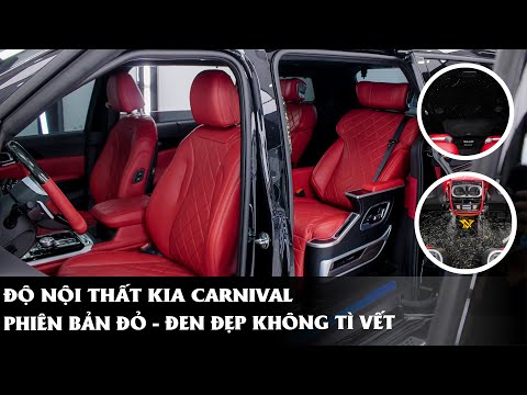 Độ nội thất Kia Carnival: Phiên bản Đỏ - Đen Đẹp không tì vết | ProAuto.vn