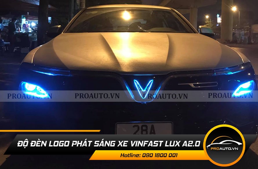 Độ đèn logo phát sáng xe Vinfast Lux A2.0