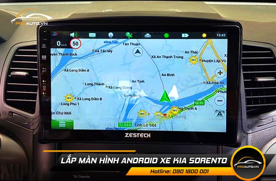 Màn hình DVD Android cho xe Kia Sorento - Tích hợp Vietmap chỉ dẫn đường thông minh