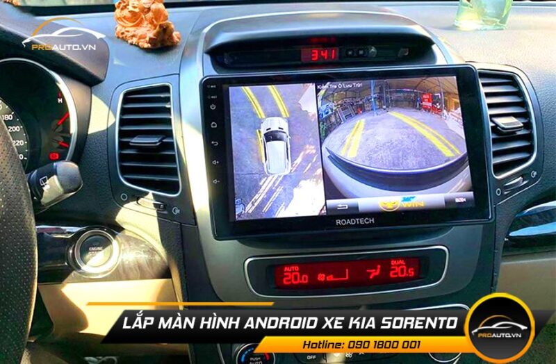 Màn hình DVD Android cho xe Kia Sorento - Tích hợp camera lùi quan sát tiến trình lái xe