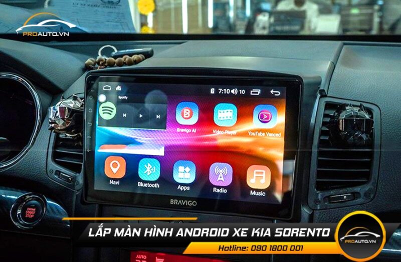 Màn hình DVD Android cho xe Kia Sorento với thiết kế hiện đại, sang trọng