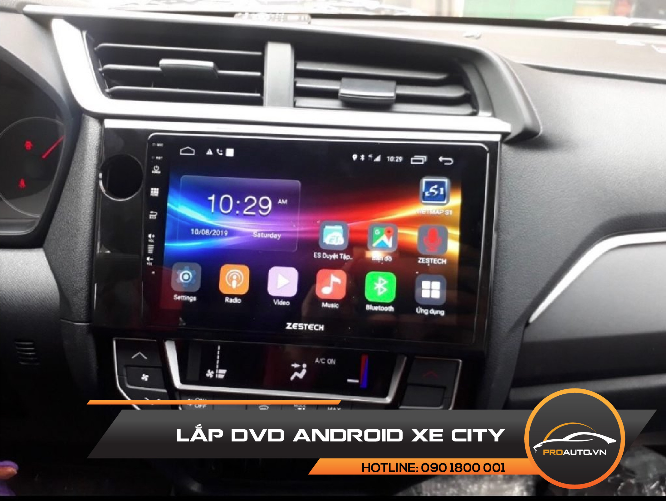Lắp màn hình Android xe Honda City tại Proauto.vn