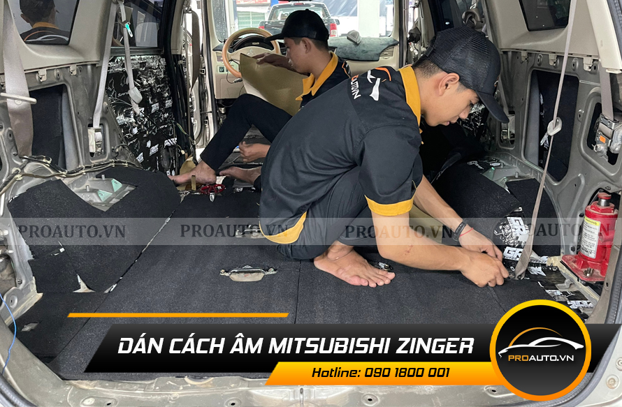 Dán vật liệu tiêu âm chống ù xe Mitsubishi Zinger