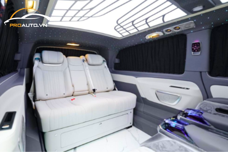 Độ ghế limousine gói cao cấp cho xe mercedes V250 - Độ băng ba