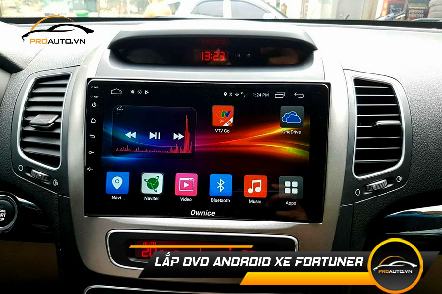 Lắp màn hình android cho Toyota Fortuner