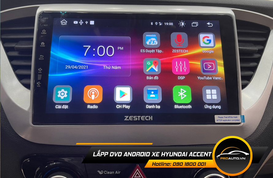 Lắp màn hình android cho Hyundai Accent