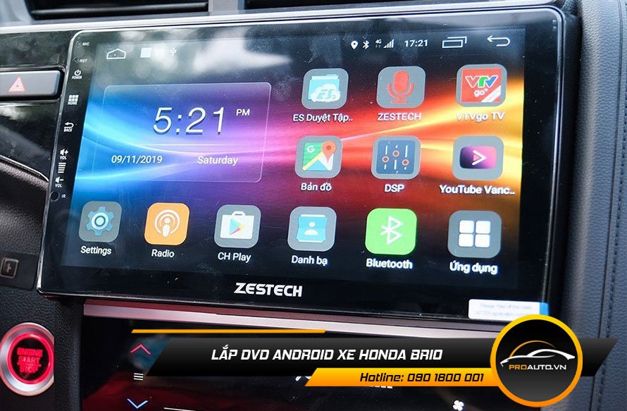 Lắp màn hình android cho Honda Brio