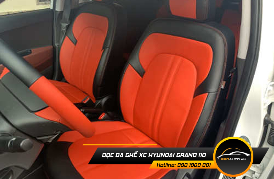 Bọc da ghế Hyundai Grand i10 phối màu