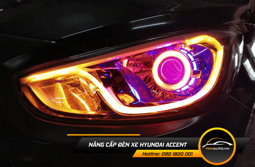Độ đèn xe Hyundai Accent