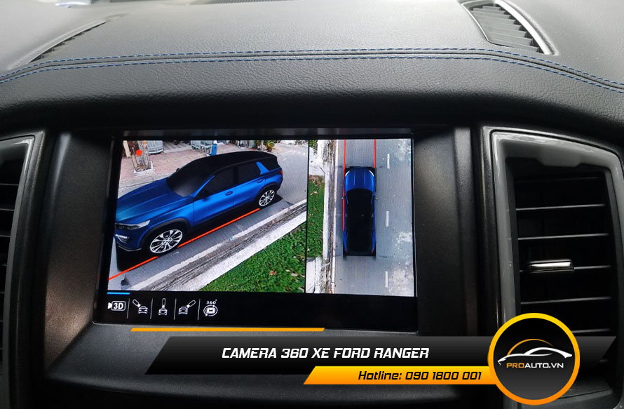 Lắp camera 360 độ xe Ford Ranger hỗ trợ quan sát khi lái xe