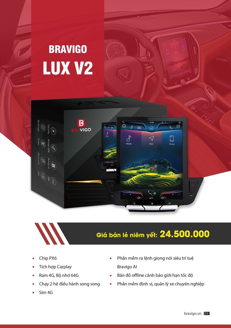 Bảng giá màn hình DVD Android Bravigo Lux V2