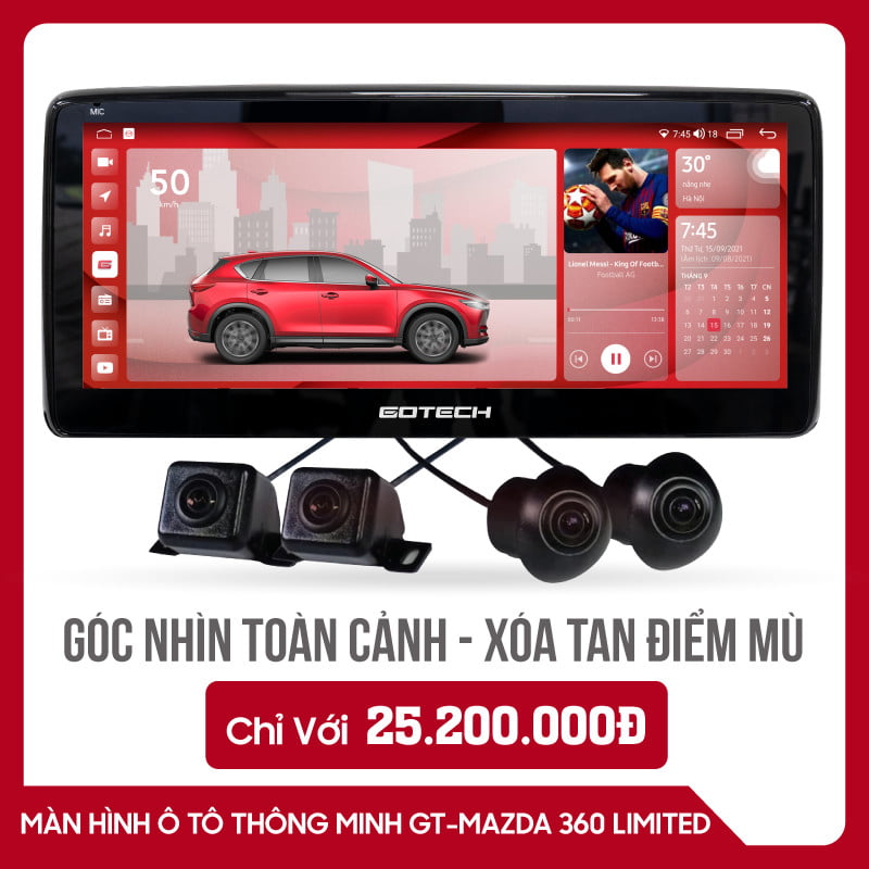 Bảng giá màn hình DVD Android Gotech Mazda 360 Limited