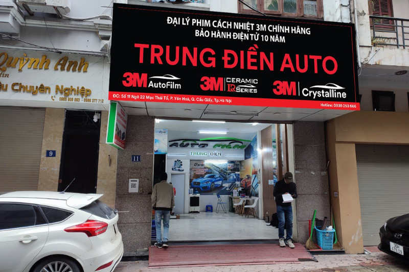 Trung Điền Auto còn cam kết sử dụng phim cách nhiệt 3M chính hãng