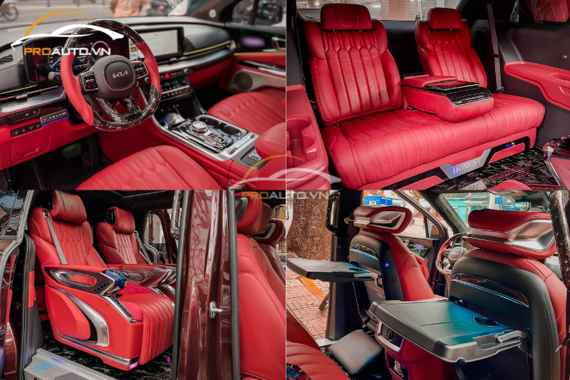 Mẫu ghế Limousine màu đỏ đô cực chất