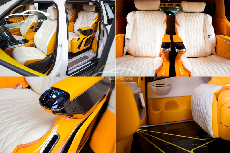 Mẫu ghế Limousine màu kem cam siêu hot