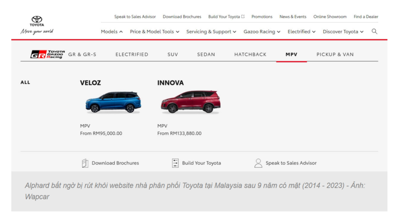 Alphard bất ngờ bị rút khỏi website nhà phân phối Toyota tại Malaysia sau 9 năm có mặt (2014 - 2023) 