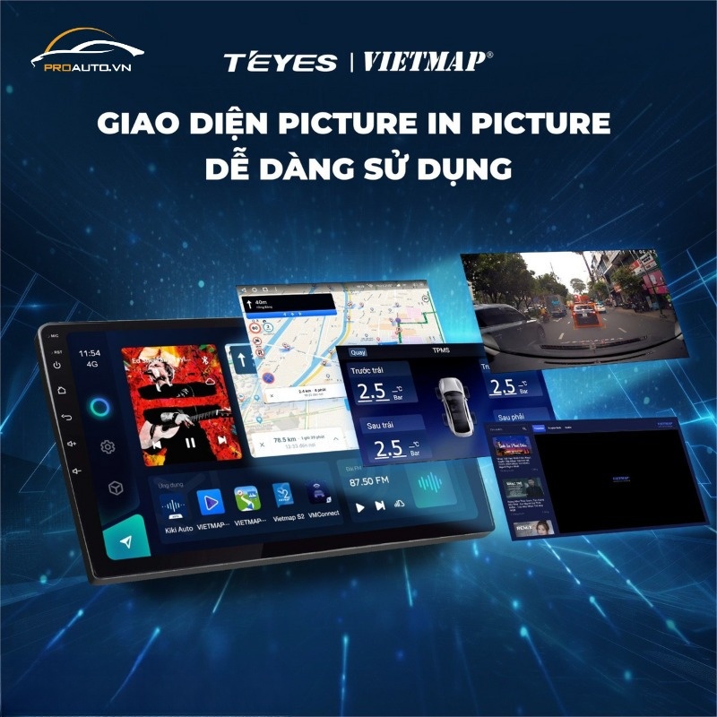 Màn Hình DVD Android Teyes - Giao diện Picture in Picture (PIP) độc đáo trên Teyes