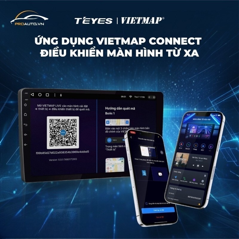 Màn Hình Ô Tô Teyes - Ứng dụng tiện ích Vietmap Connect