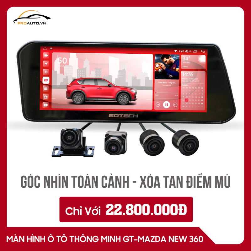 Giá màn hình Android ô tô GT Mazda New 360 mới nhất