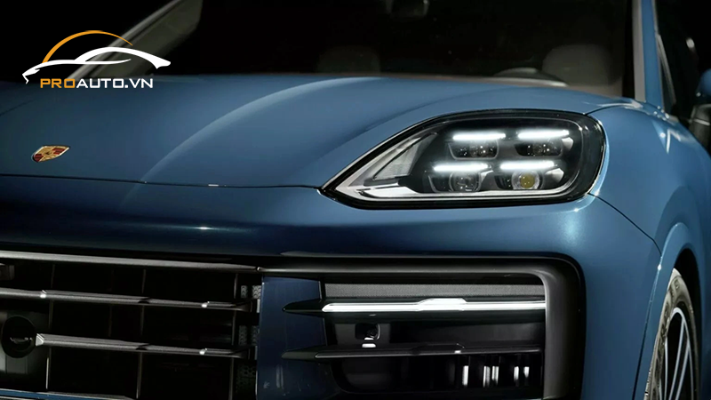 Ngoại thất xe Porsche Cayenne 2024 với cụm đèn pha hai mô-đun