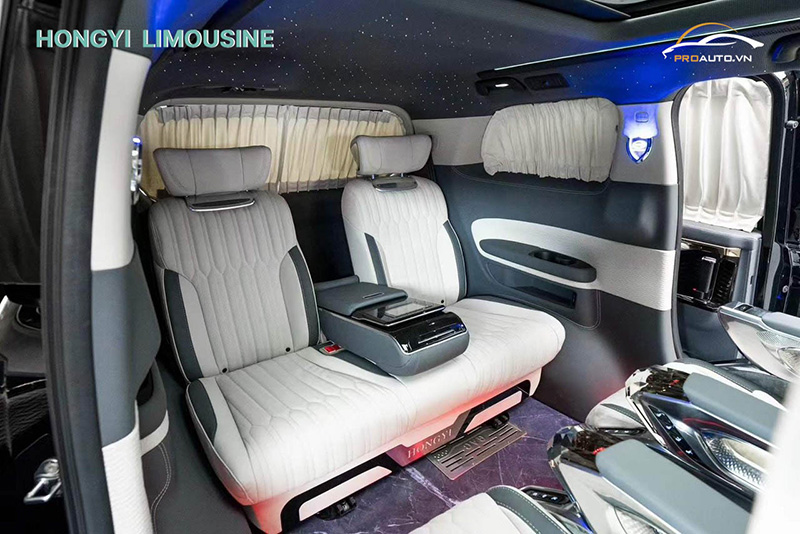 Thay hàng ghế băng 3 thành ghế chỉnh điện Hongyi hoặc Sofa Bed cho xe Mercedes V220 