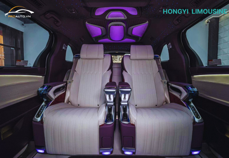 Độ đèn trần spaceship cho xe Hyundai Starex limousine