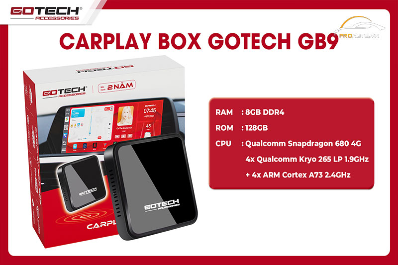 Carplay Box GB9 trang bị cấu hình khủng
