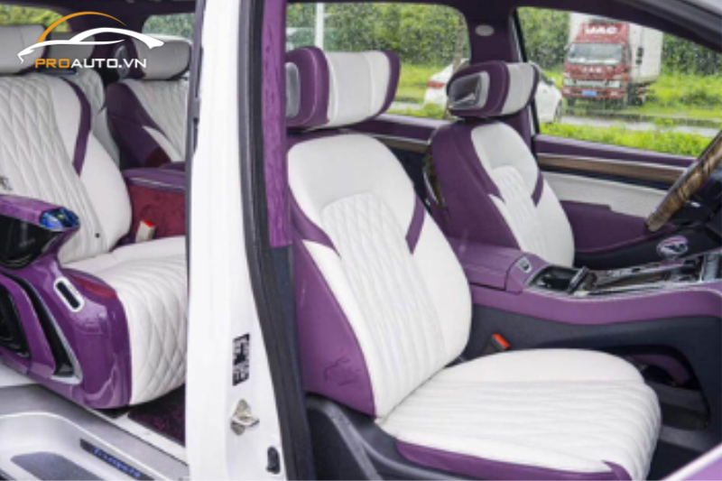 Độ ghế Limousine Crystal 2.0 cùng nội thất màu tím mộng mơ