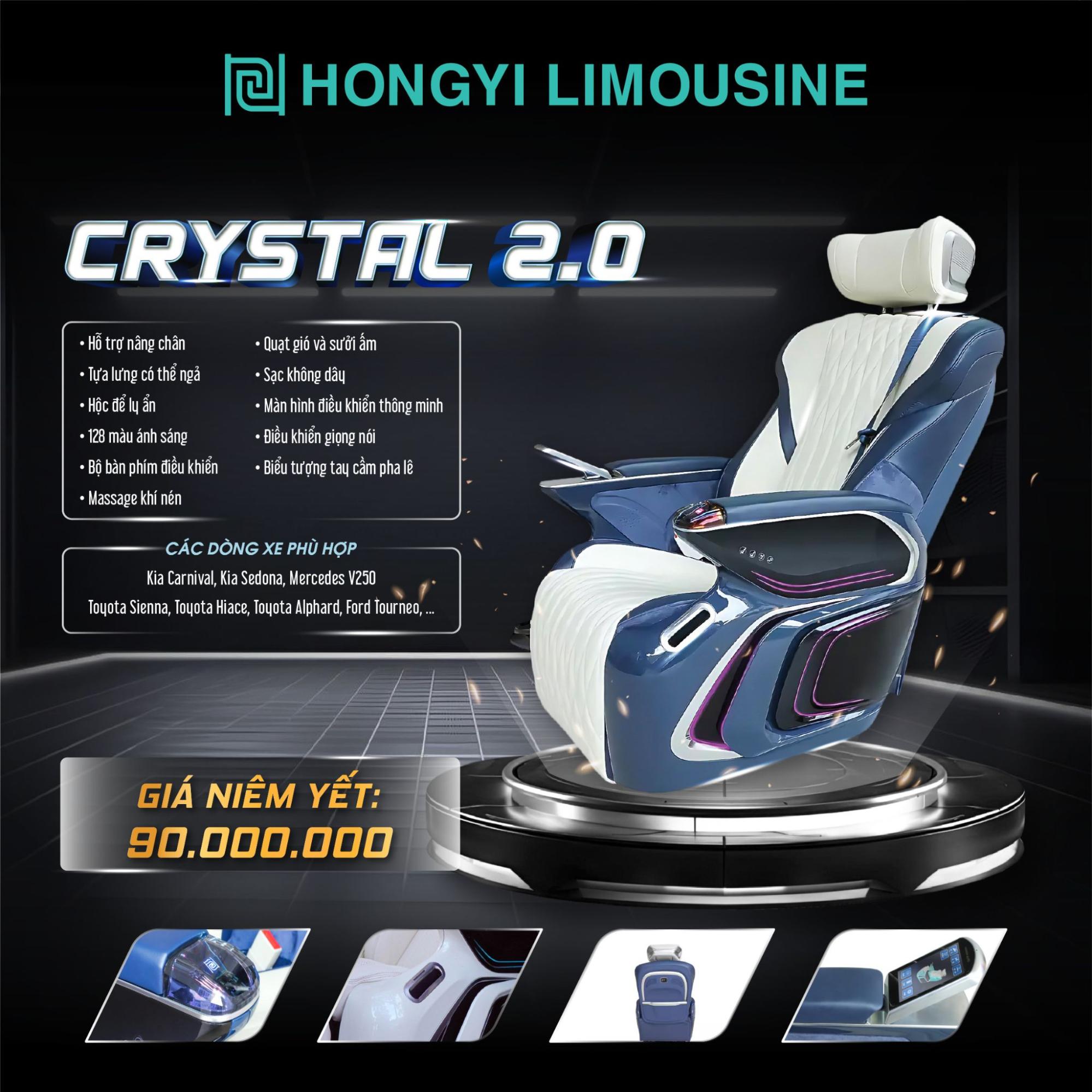 Ghế Limousine Crystal 2.0 thể hiện sự đẳng cấp 