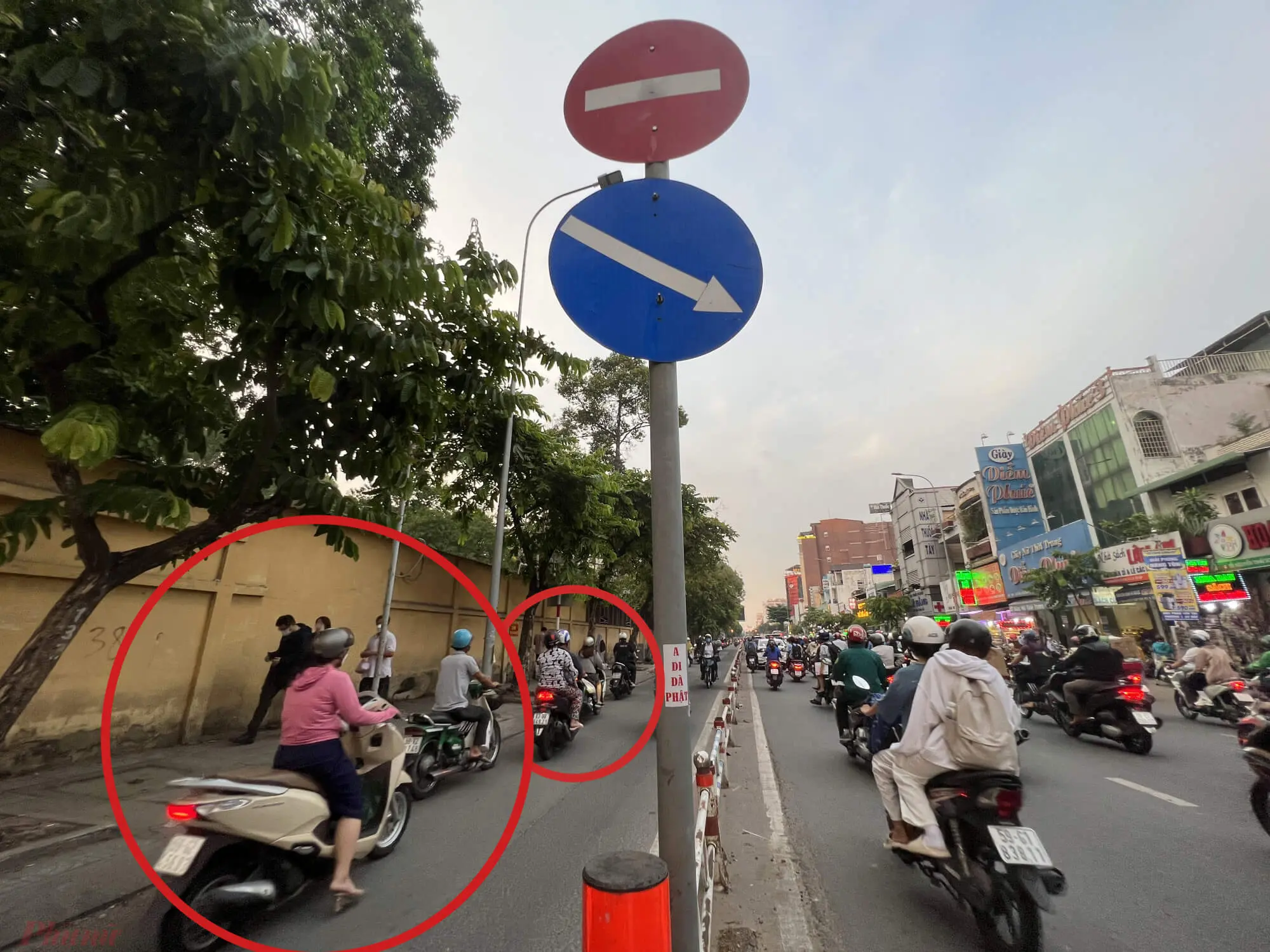 Xử phạt đối với xe máy lưu thông vào đường ngược chiều