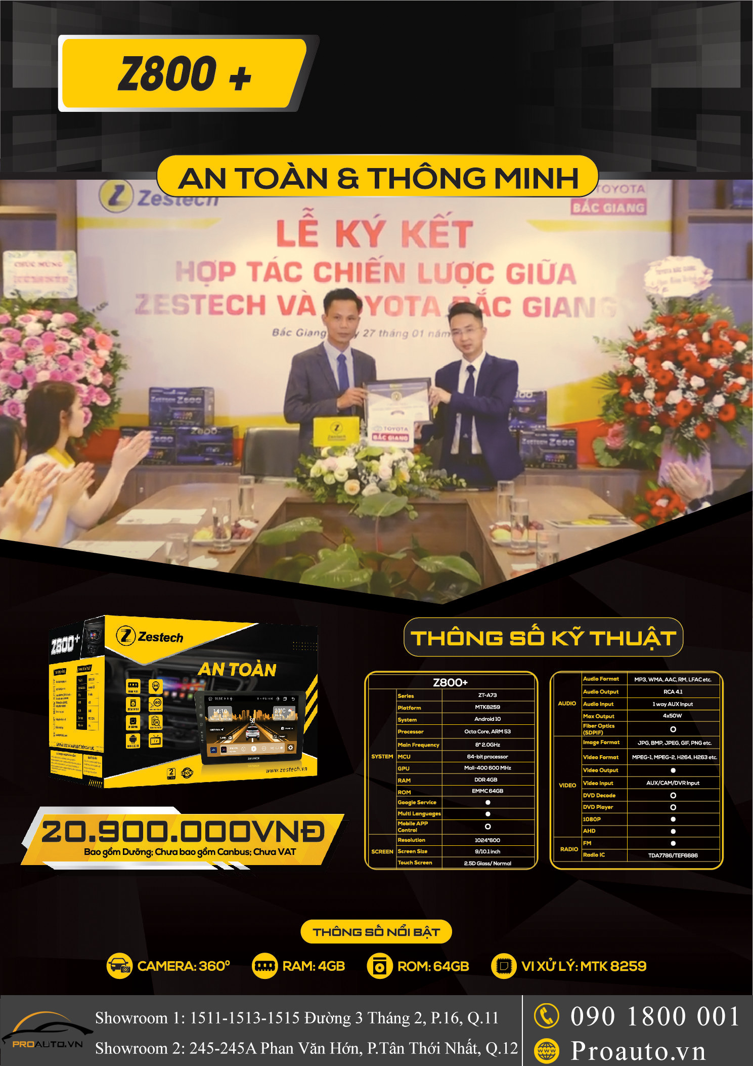 Bảng giá màn hình Zestech Z800+