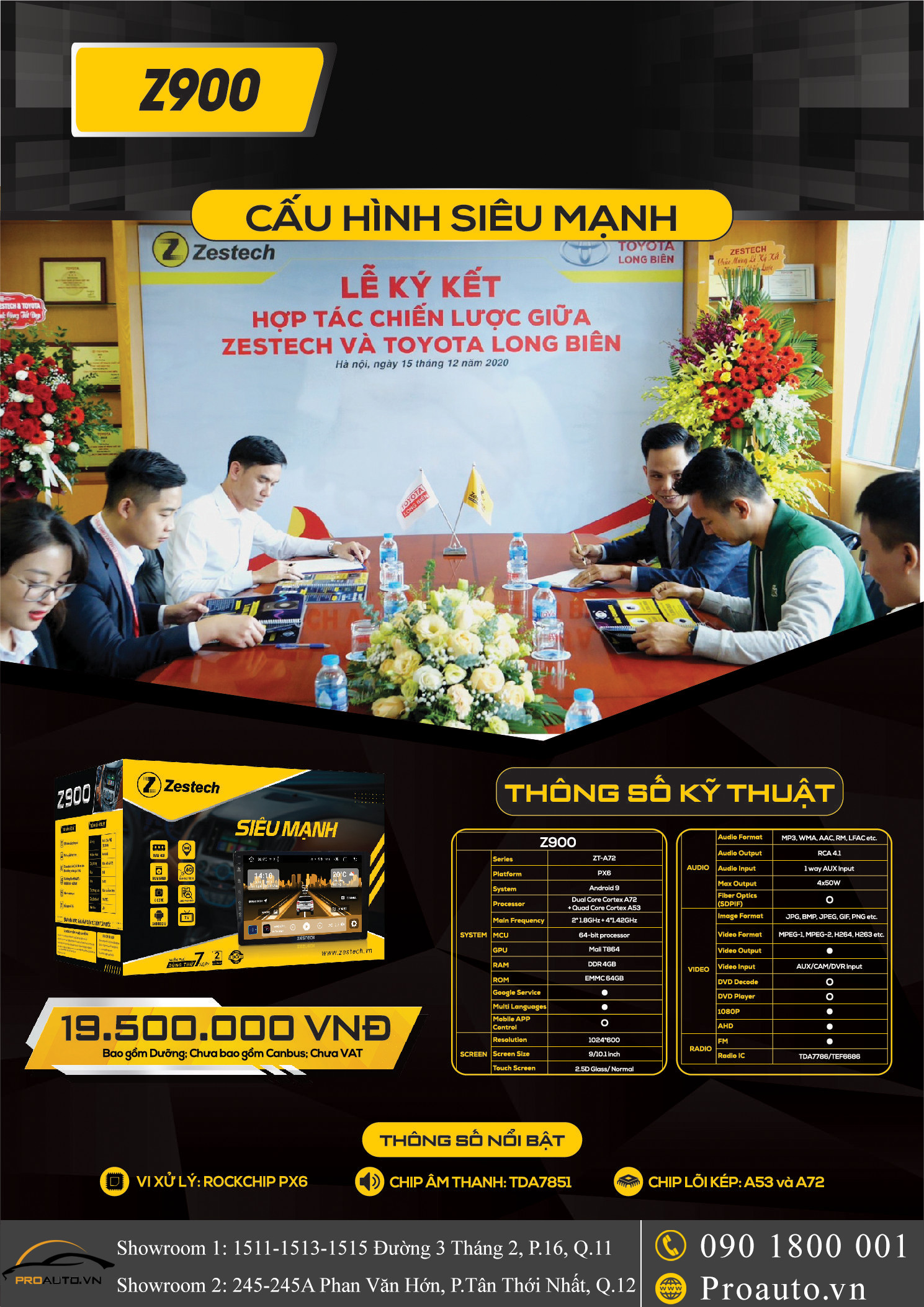 Bảng giá màn hình Zestech Z900