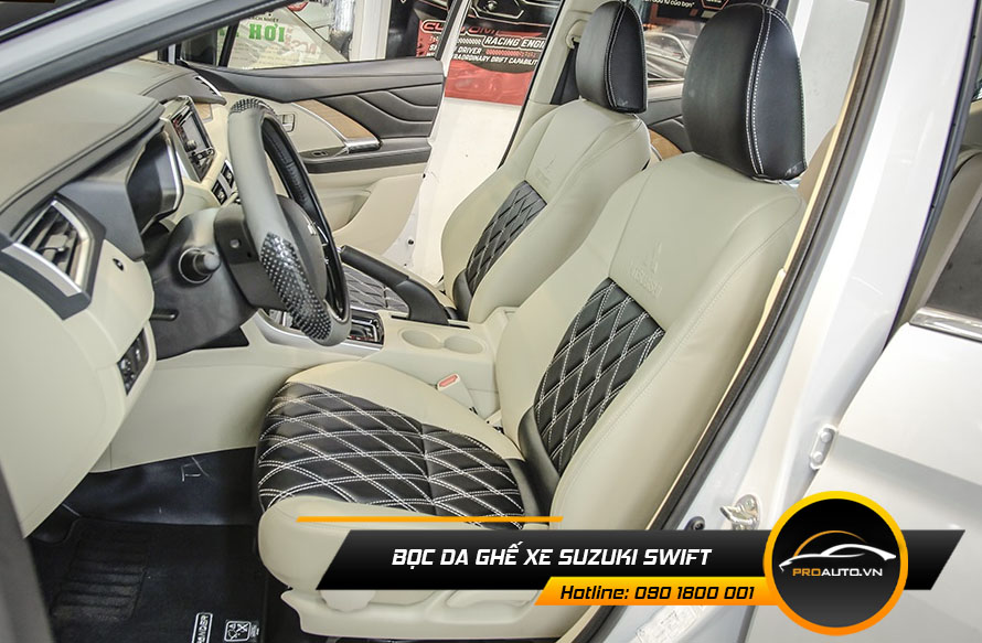 Bọc ghế da Suzuki Swift phối màu