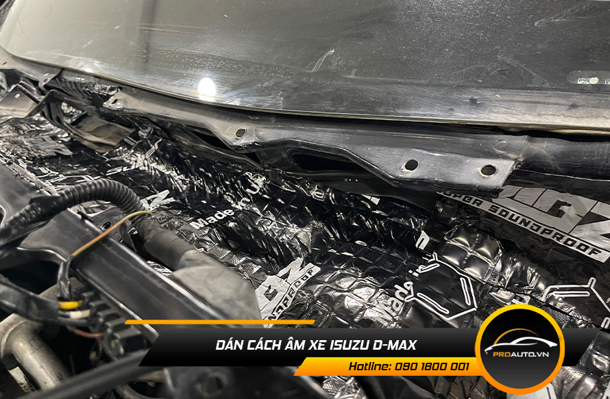 Cách âm chống ồn xe Isuzu D-Max vị trí khoang máy