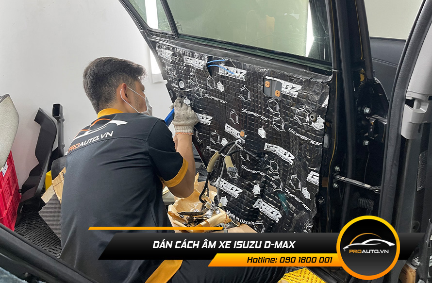 Cách âm chống ồn xe Isuzu D-Max vị trí cửa