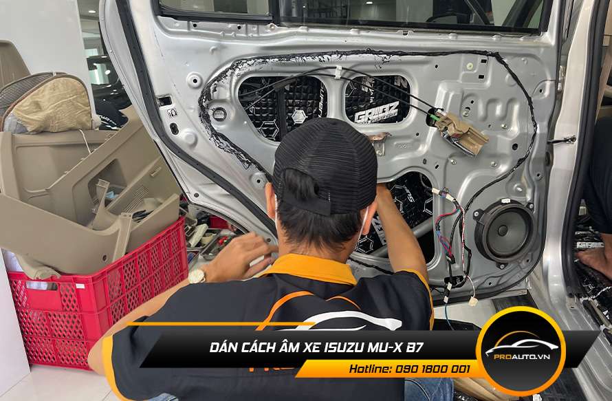 Cách âm chống ồn xe Isuzu mu-X B7 vị trí cửa