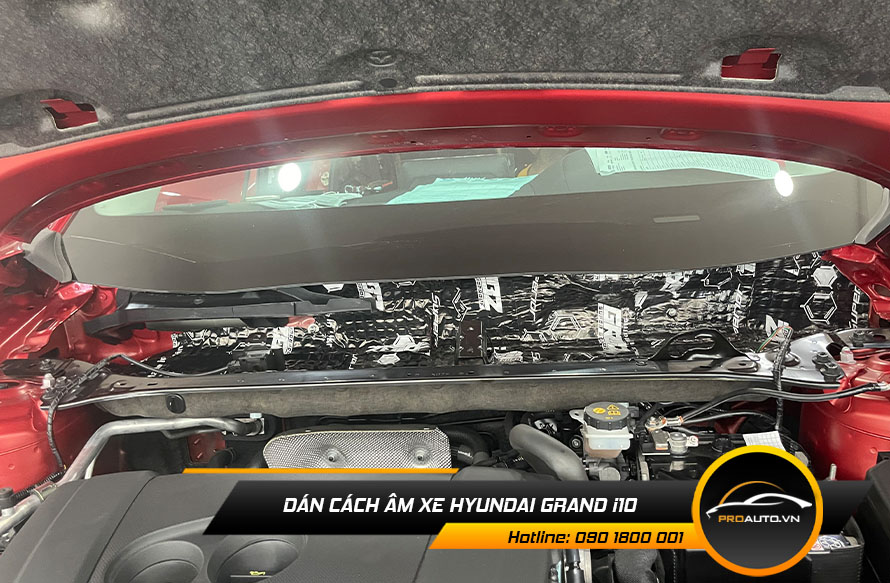 Cách âm chống ồn xe Hyundai Grand i10 vị trí khoang máy