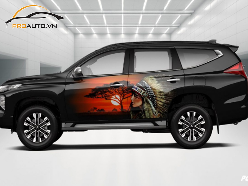 Dán wrap đổi màu cho xe Mitsubishi Pajero Sport