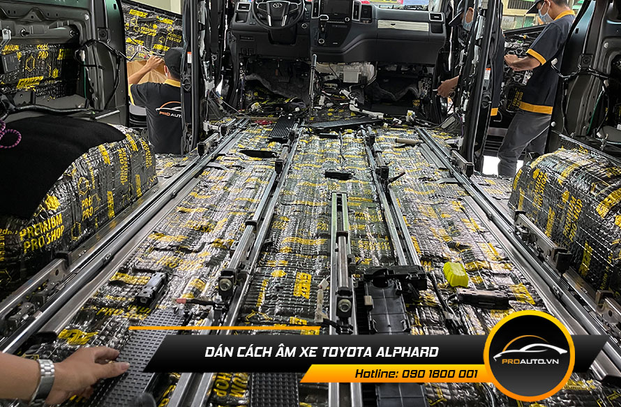 Cách âm chống ồn xe Toyota Alphard vị trí sàn xe