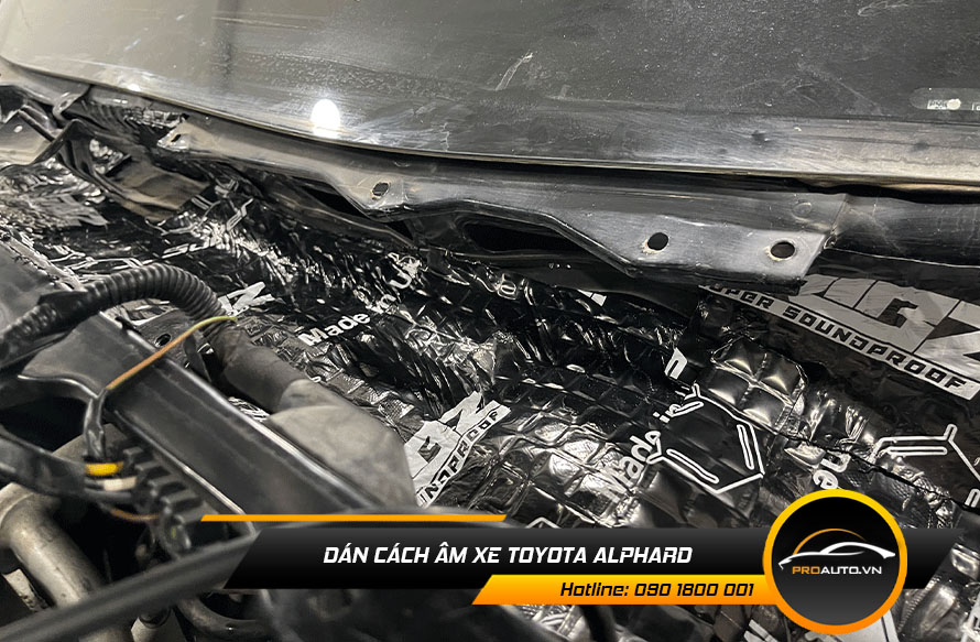 Cách âm chống ồn xe Toyota Alphard vị trí khoang máy