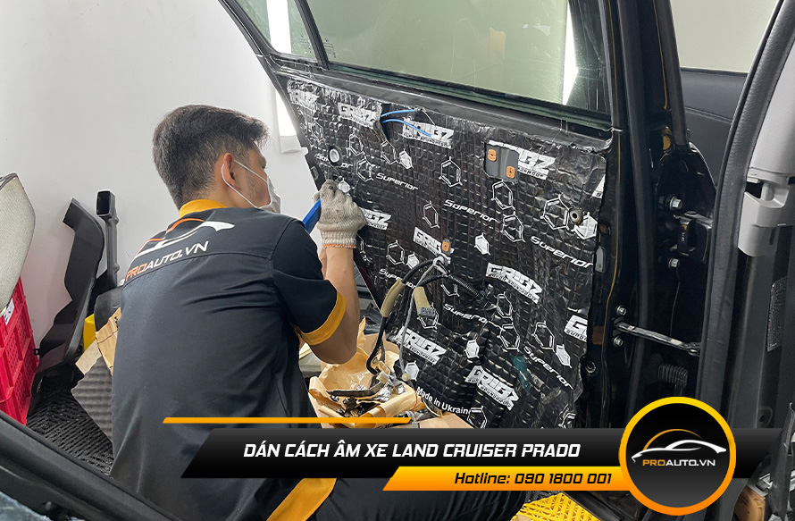 Cách âm chống ồn xe Toyota Prado vị trí cửa