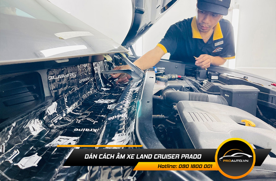 Cách âm chống ồn xe Toyota Prado vị trí khoang máy