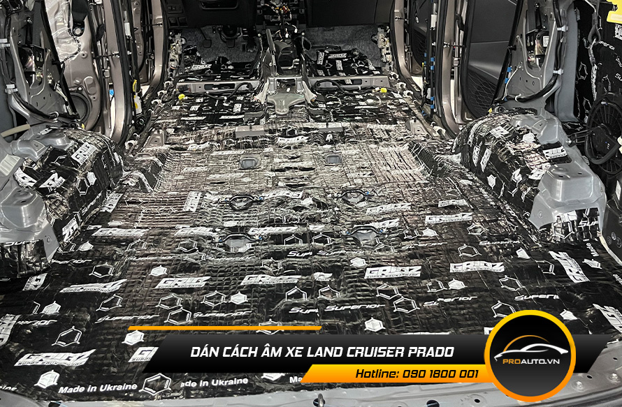 Cách âm chống ồn xe Toyota Prado vị trí sàn xe