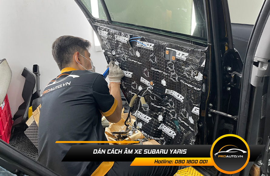 Cách âm chống ồn xe Toyota Yaris vị trí cửa