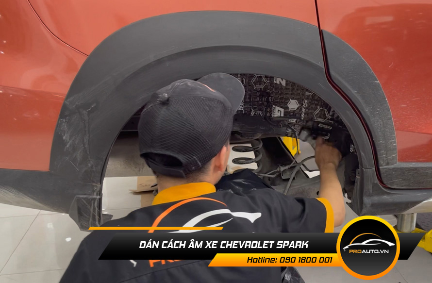 Thi công cách âm chống ồn xe Chevrolet Spank tại Trung tâm Proauto.vn