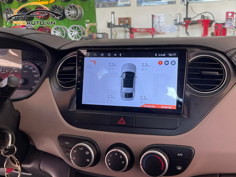 Lắp cảm biến áp suất lốp cho xe Hyundai Grand i10