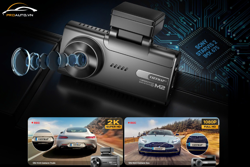 Camera hành trình Vietmap SpeedMap ghi hình khẩn cấp với cảm biến G-Sensor