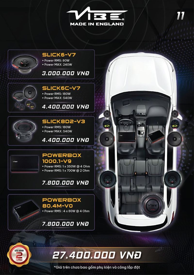 Cấu hình nâng cấp âm thanh Vibe cho xe Kia Carnival (11)