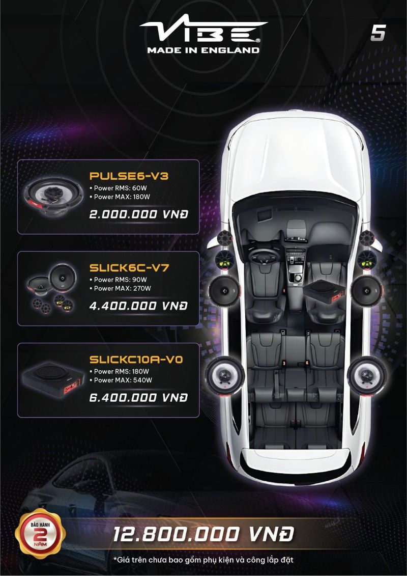 Cấu hình nâng cấp âm thanh Vibe cho xe Kia Carnival (5)