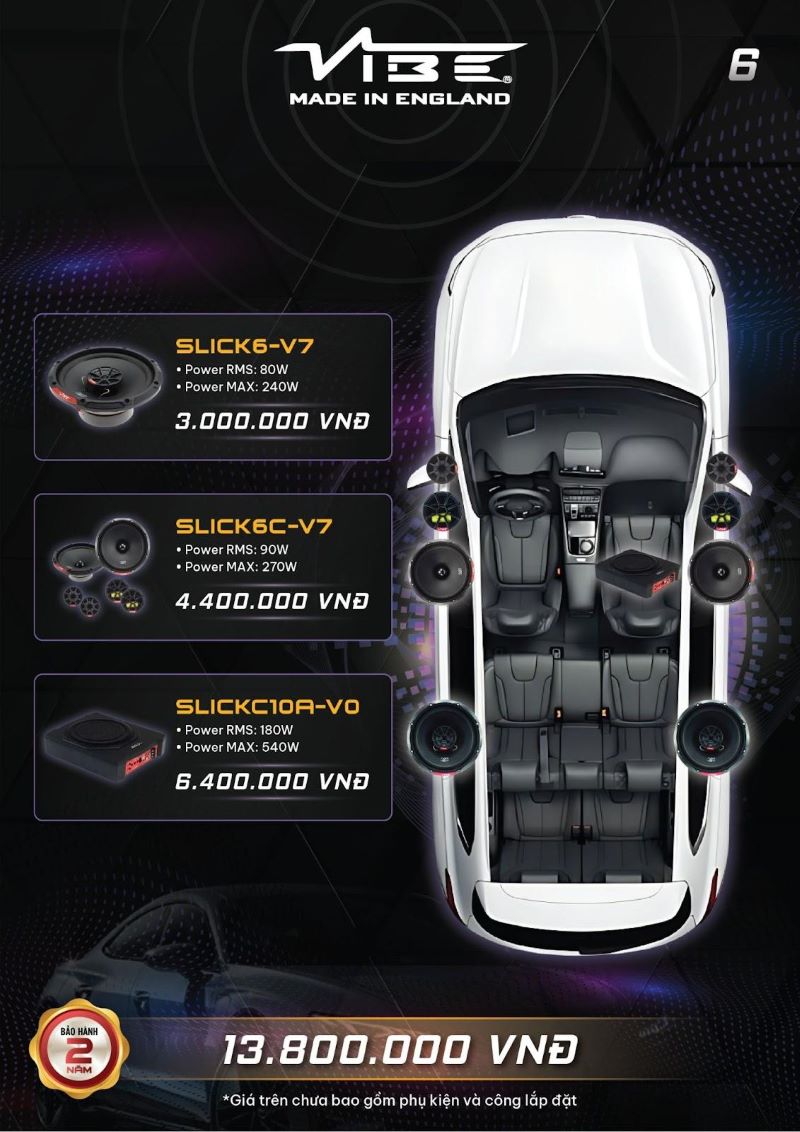 Cấu hình nâng cấp âm thanh Vibe cho xe Kia Carnival (6)